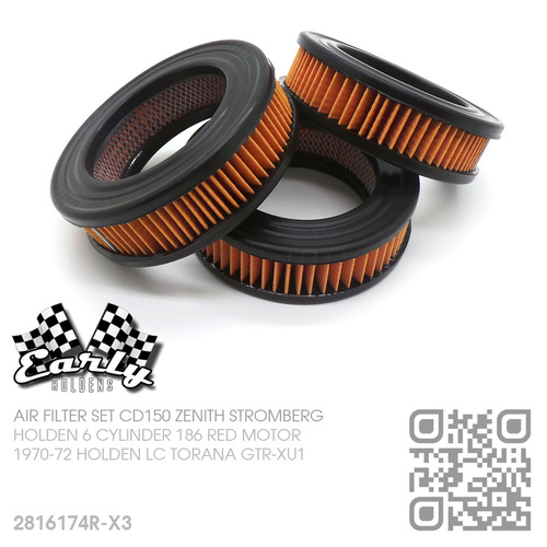 CD150 ZENITH STROMBERG AIR FILTER SET [HOLDEN 6-CYL 186 RED MOTOR]