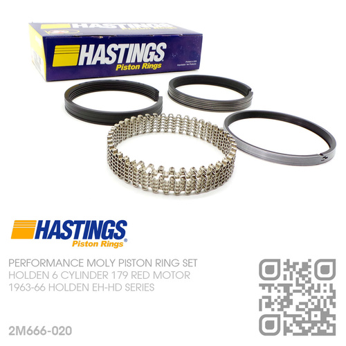 HASTINGS 179+0.020" PERFORMANCE MOLY RING SET [HOLDEN 6-CYL 179 RED MOTOR]