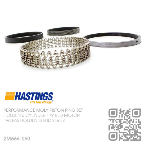 HASTINGS 179+0.060" PERFORMANCE MOLY RING SET [HOLDEN 6-CYL 179 RED MOTOR]