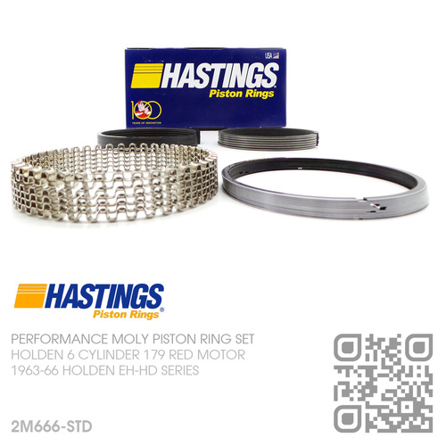 HASTINGS 179 STD PERFORMANCE MOLY RING SET [HOLDEN 6-CYL 179 RED MOTOR]