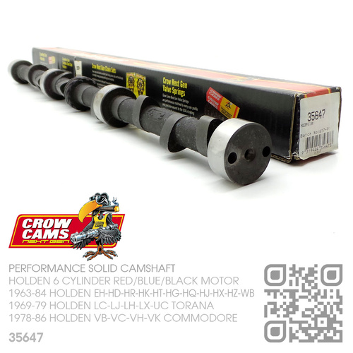 CROW CAMS 35647 PERFORMANCE BILLET SOLID CAMSHAFT [HOLDEN 6-CYL RED/BLUE/BLACK MOTOR]