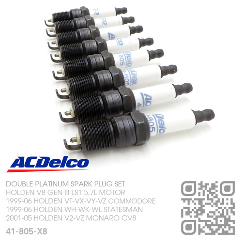 ACDELCO DOUBLE PLATINUM SPARK PLUGS SET [HOLDEN V8 GEN III LS1 5.7L MOTOR]