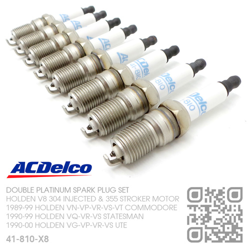 ACDELCO DOUBLE PLATINUM SPARK PLUGS SET [HOLDEN V8 304 INJECTED 5.0L & 355 STROKER 5.7L MOTOR]
