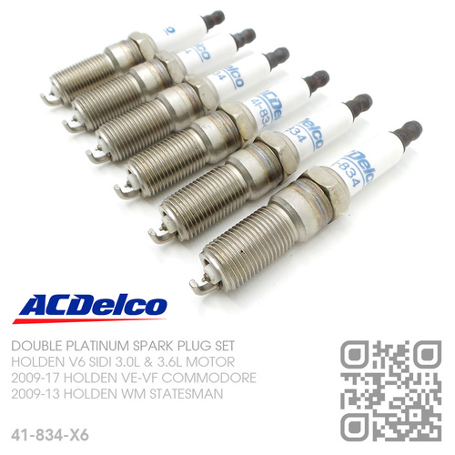 ACDELCO DOUBLE PLATINUM SPARK PLUG SET [HOLDEN V6 SIDI 3.0L & 3.6L MOTOR]