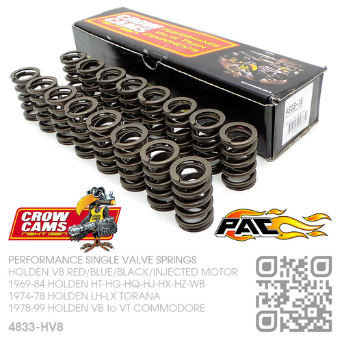 CROW CAMS PERFORMANCE SINGLE VALVE SPRING SET [HOLDEN V8 RED/BLUE/BLACK/INJECTED MOTOR]