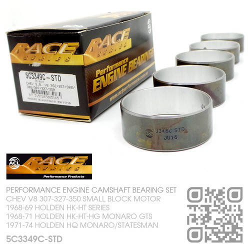 ACL RACE SERIES PERFORMANCE CAMSHAFT BEARING SET STANDARD SIZE [CHEV V8 307-327-350 SMALL BLOCK MOTOR]