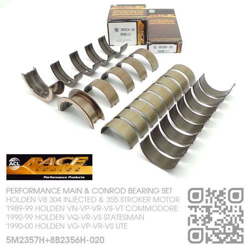 ACL RACE SERIES PERFORMANCE MAIN & CONROD BEARING SET -0.020" UNDERSIZE [HOLDEN V8 304 INJECTED 5.0L & 355 STROKER 5.7L MOTOR]