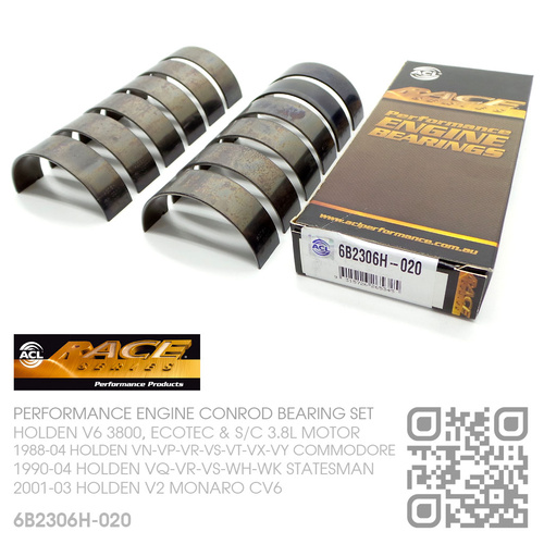ACL RACE SERIES PERFORMANCE CONROD BEARINGS SET -0.020" UNDERSIZE [HOLDEN V6 3800, ECOTEC & SUPERCHARGED 3.8L MOTOR]
