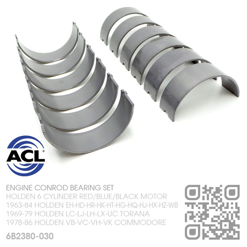 ACL DURAGLIDE CONROD BEARINGS SET -0.030" UNDERSIZE [HOLDEN 6-CYL RED/BLUE/BLACK MOTOR]