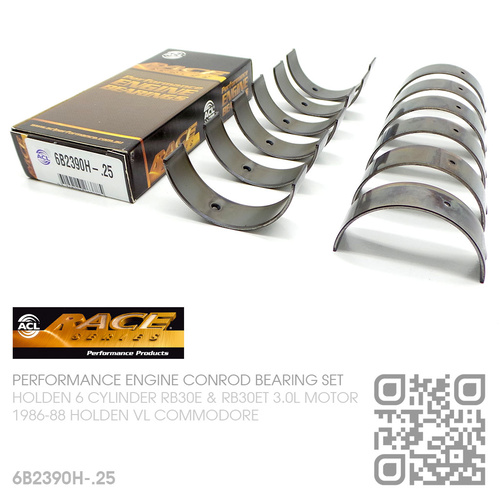 ACL RACE SERIES PERFORMANCE CONROD BEARINGS SET -0.250mm UNDERSIZE [HOLDEN 6-CYL RB30E & RB30ET TURBO 3.0L MOTOR]