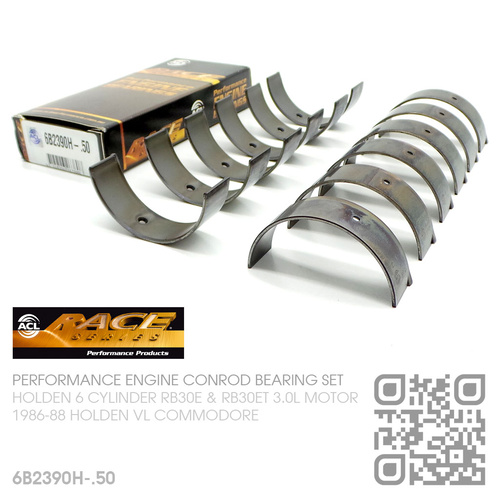 ACL RACE SERIES PERFORMANCE CONROD BEARINGS SET -0.500mm UNDERSIZE [HOLDEN 6-CYL RB30E & RB30ET TURBO 3.0L MOTOR]