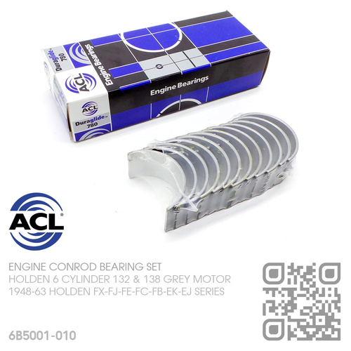 ACL DURAGLIDE CONROD BEARINGS SET -0.010" UNDERSIZE [HOLDEN 6-CYL 132 & 138 GREY MOTOR]