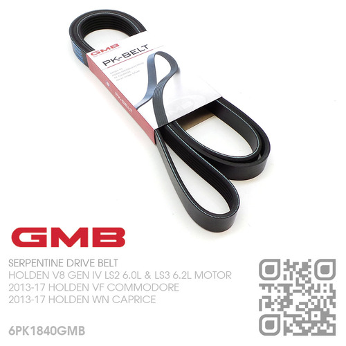 GMB PREMIUM SERPENTINE DRIVE BELT [HOLDEN V8 GEN IV LS2 6.0L & LS3 6.2L MOTOR]