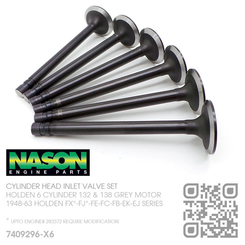 NASON CYLINDER HEAD INLET VALVE SET [HOLDEN 6-CYL 132 & 138 GREY MOTOR]