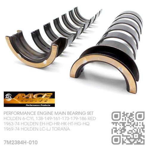 ACL RACE SERIES PERFORMANCE MAIN BEARINGS SET -0.010" UNDERSIZE [HOLDEN 6-CYL 138-149-161-173-179-186 RED MOTOR]