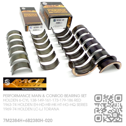 ACL RACE SERIES PERFORMANCE MAIN & CONROD BEARINGS SET -0.020" UNDERSIZE [HOLDEN 6-CYL 138-149-161-173-179-186 RED MOTOR]