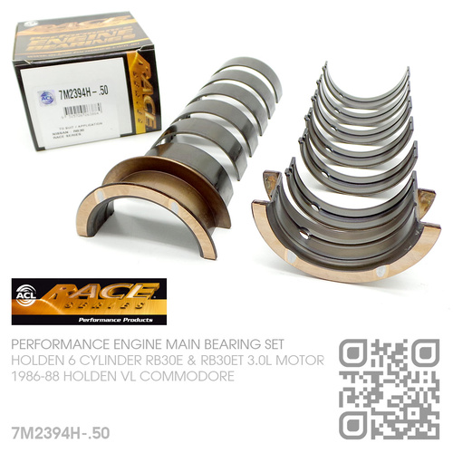 ACL RACE SERIES PERFORMANCE MAIN BEARINGS SET -0.500mm UNDERSIZE [HOLDEN 6-CYL RB30E & RB30ET TURBO 3.0L MOTOR]