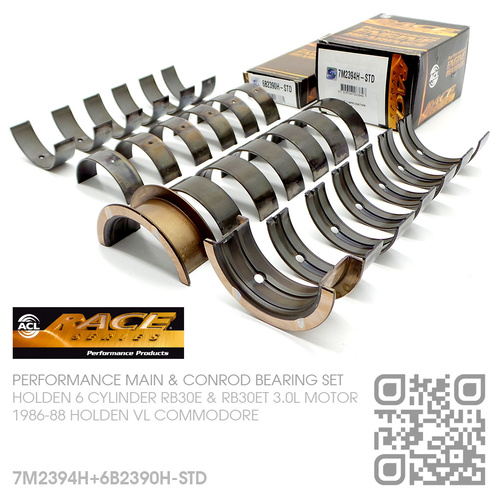 ACL RACE SERIES PERFORMANCE MAIN & CONROD BEARINGS SET STANDARD SIZE [HOLDEN 6-CYL RB30E & RB30ET TURBO 3.0L MOTOR]