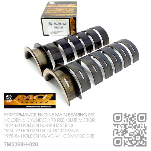 ACL RACE SERIES PERFORMANCE MAIN BEARINGS SET -0.020" UNDERSIZE [HOLDEN 6-CYL 173 RED/BLUE MOTOR]