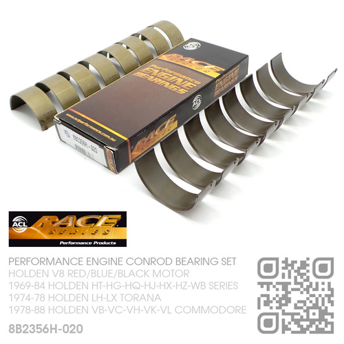 ACL RACE SERIES PERFORMANCE CONROD BEARING SET -0.020" UNDERSIZE [HOLDEN V8 253 4.2L & 308 5.0L RED/BLUE/BLACK MOTOR]