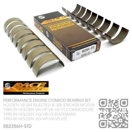 ACL RACE SERIES PERFORMANCE CONROD BEARING SET STANDARD SIZE [HOLDEN V8 304 INJECTED 5.0L & 355 STROKER 5.7L MOTOR]