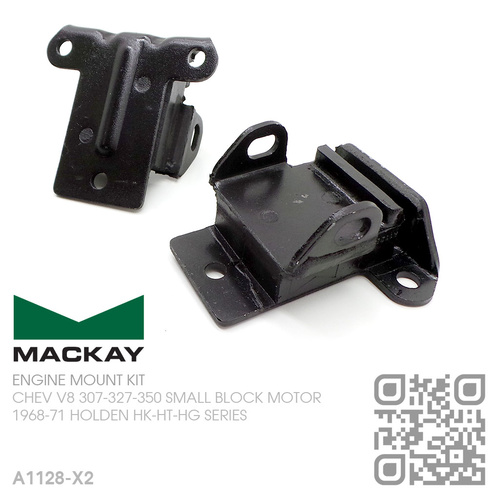 MACKAY RUBBER ENGINE MOUNT SET [CHEV V8 307-327-350 SMALL BLOCK MOTOR]