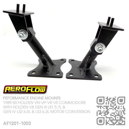 AEROFLOW PERFORMANCE ENGINE MOUNT SET [HOLDEN V8 GEN III LS1 5.7L & GEN IV LS2 6.0L/LS3 6.2L MOTOR]