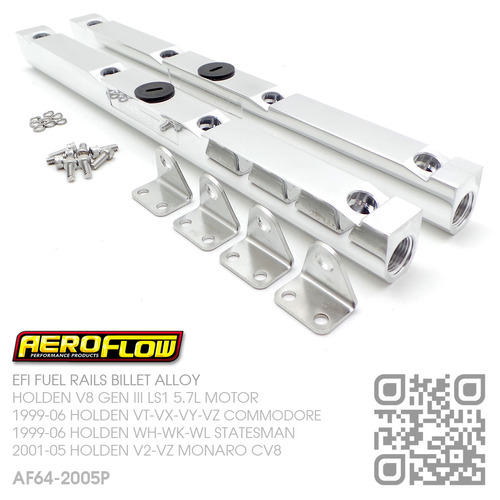 AEROFLOW BILLET ALLOY FUEL RAILS [HOLDEN V8 GEN III LS1 5.7L MOTOR]