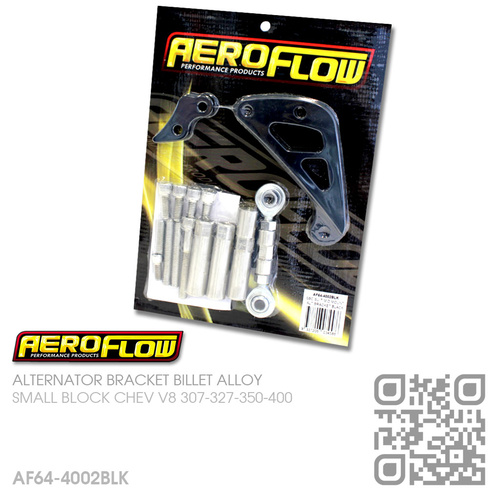 AEROFLOW BILLET ALLOY ALTERNATOR BRACKET RHS MID MOUNT [CHEV V8 307-327-350-400 SMALL BLOCK MOTOR]