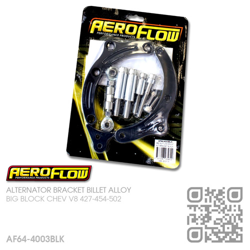 AEROFLOW BILLET ALLOY ALTERNATOR BRACKET LHS LOW MOUNT [CHEV V8 427-454-502 BIG BLOCK MOTOR]