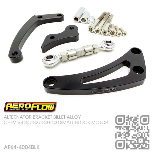 AEROFLOW BILLET ALLOY ALTERNATOR BRACKET LHS LOW MOUNT [CHEV V8 307-327-350-400 SMALL BLOCK MOTOR]