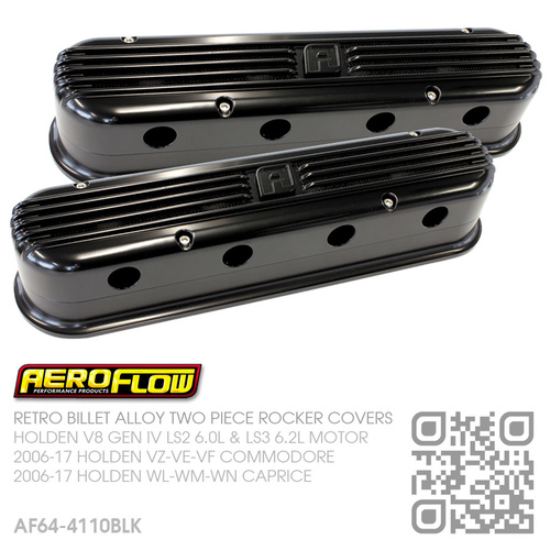 AEROFLOW RETRO BILLET ALLOY TWO PIECE ROCKER COVERS [HOLDEN V8 GEN IV LS2 6.0L & LS3 6.2L MOTOR]