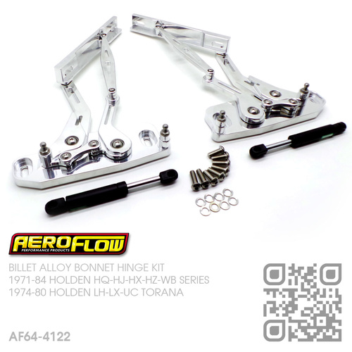 AEROFLOW BILLET ALLOY BONNET HINGE KIT [HQ-WB][LH-UC]