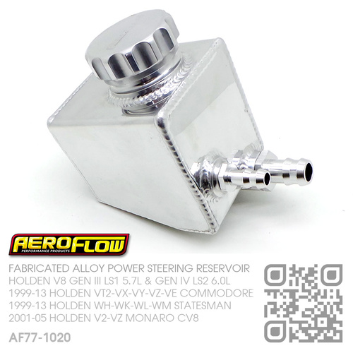 AEROFLOW FABRICATED ALLOY POWER STEERING RESERVOIR [HOLDEN V8 GEN III LS1 5.7L & GEN IV LS2 6.0L MOTOR]