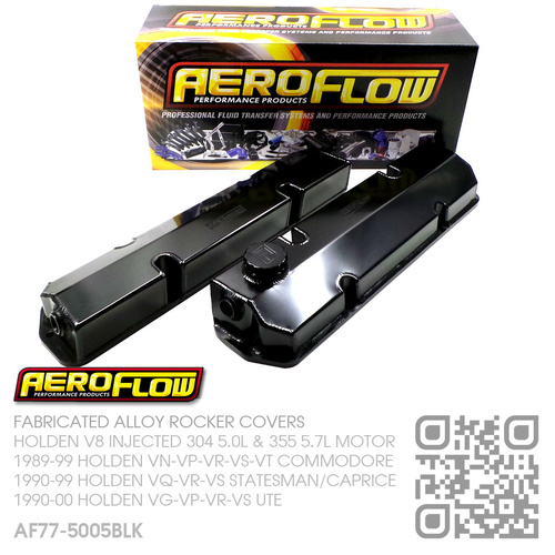 AEROFLOW FABRICATED ALLOY ROCKER COVERS [HOLDEN V8 304 5.0L INJECTED & 355 5.7L STROKER MOTOR]