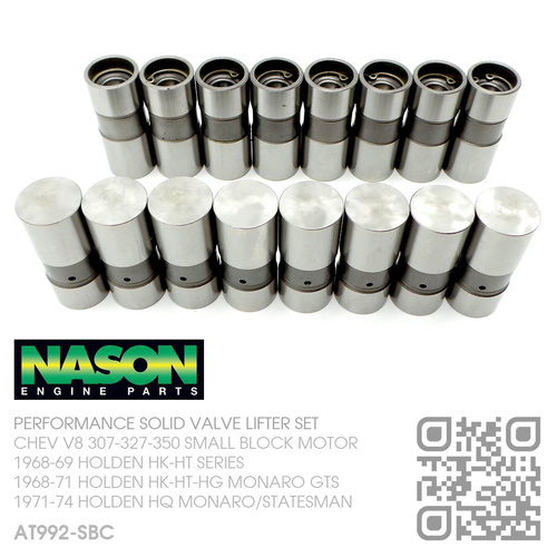 NASON PERFORMANCE SOLID VALVE LIFTER SET [CHEV V8 307-327-350 SMALL BLOCK MOTOR]