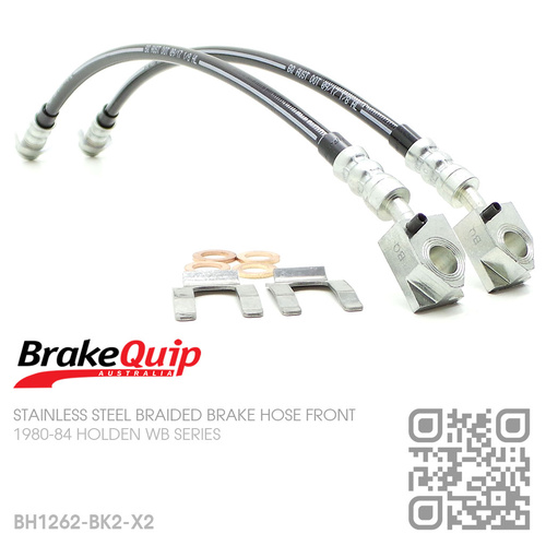 BRAKEQUIP BRAIDED STAINLESS STEEL HYDRAULIC BRAKE HOSE FRONT KIT [WB]
