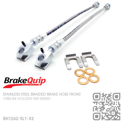 BRAKEQUIP BRAIDED STAINLESS STEEL HYDRAULIC BRAKE HOSE FRONT KIT [WB]