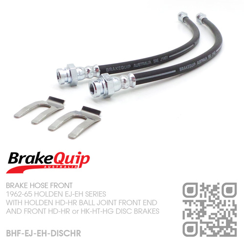 BRAKEQUIP RUBBER HYDRAULIC BRAKE HOSE FRONT KIT [EJ-EH][HD-HG CALIPERS]
