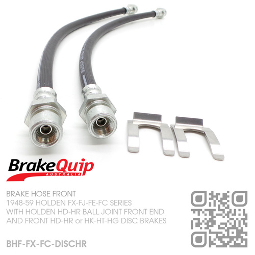 BRAKEQUIP RUBBER HYDRAULIC BRAKE HOSE FRONT KIT [FX-FC][HD-HG CALIPERS]