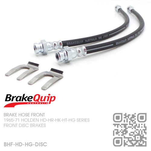 BRAKEQUIP RUBBER HYDRAULIC BRAKE HOSE FRONT KIT [HD-HG][DISC]