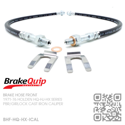 BRAKEQUIP RUBBER HYDRAULIC BRAKE HOSE FRONT KIT [HQ-HX][IRON CALIPER]