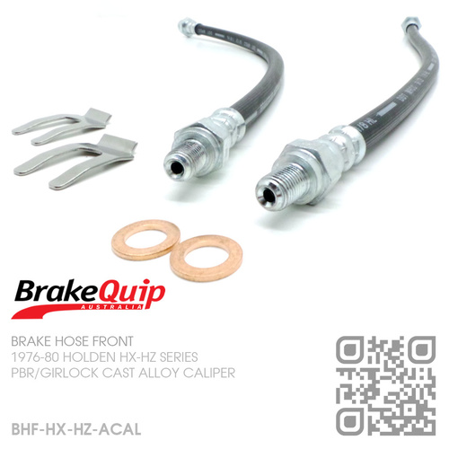 BRAKEQUIP RUBBER HYDRAULIC BRAKE HOSE FRONT KIT [HX-HZ][ALLOY CALIPER]