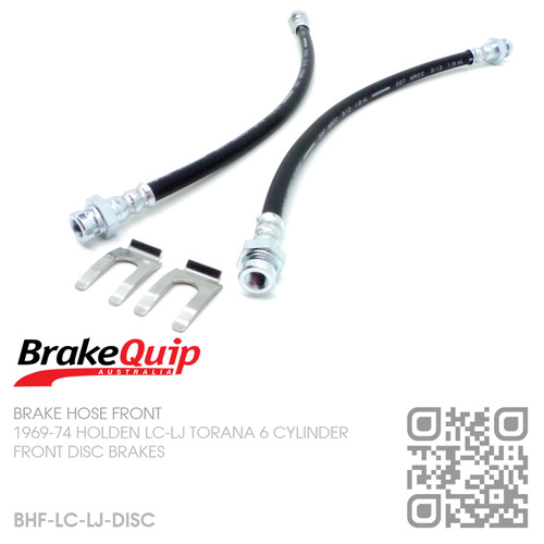 BRAKEQUIP RUBBER HYDRAULIC BRAKE HOSE FRONT KIT [LC-LJ TORANA][DISC]