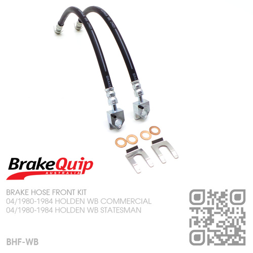 BRAKEQUIP RUBBER HYDRAULIC BRAKE HOSE FRONT KIT [WB]