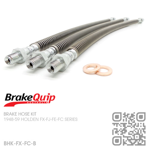 BRAKEQUIP RUBBER HYDRAULIC BRAKE HOSE KIT [FX-FC][HEAVY DUTY]
