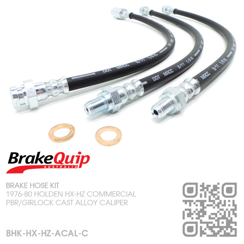 BRAKEQUIP RUBBER HYDRAULIC BRAKE HOSE KIT [HX-HZ COMMERCIAL][ALLOY CALIPER]