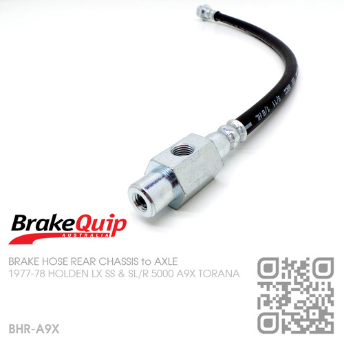 BRAKEQUIP RUBBER HYDRAULIC BRAKE HOSE REAR [A9X TORANA][CHASSIS to AXLE]