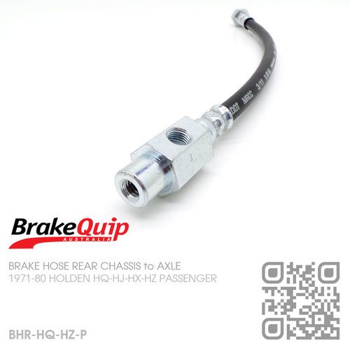 BRAKEQUIP RUBBER HYDRAULIC BRAKE HOSE REAR [HQ-HZ PASSENGER][CHASSIS to AXLE]