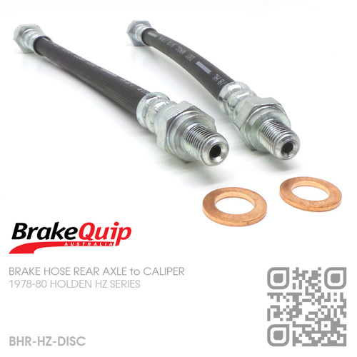 BRAKEQUIP RUBBER HYDRAULIC BRAKE HOSE REAR DISC KIT [HZ][REAR AXLE to CALIPER]